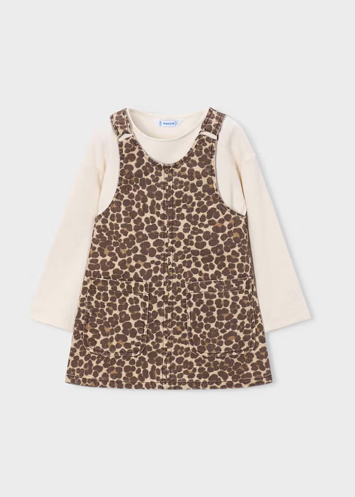 Mayoral Animal Print Pinafore Dress