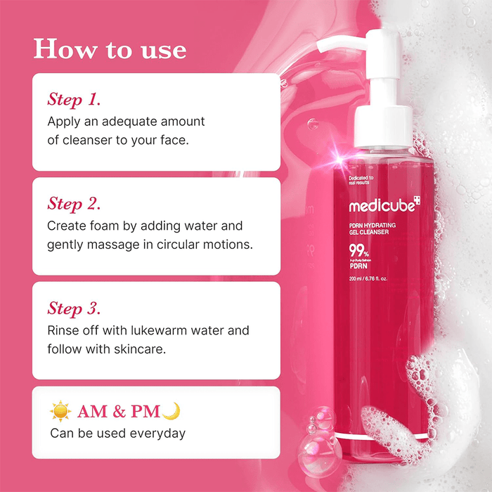 Medicube PDRN Hydrating Gel Cleanser 200ml - Beauty Tribe