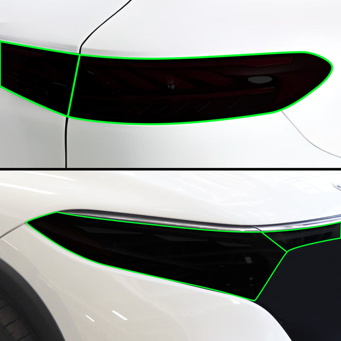 Full Headlight Taillight Precut Smoked PPF Tint Kit Film Overlay Fits Mercedes Benz EQS 2022 - 2025 - Bogar Tech Designs