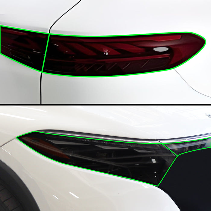 Full Headlight Taillight Precut Smoked PPF Tint Kit Film Overlay Fits Mercedes Benz EQS 2022 - 2025 - Bogar Tech Designs