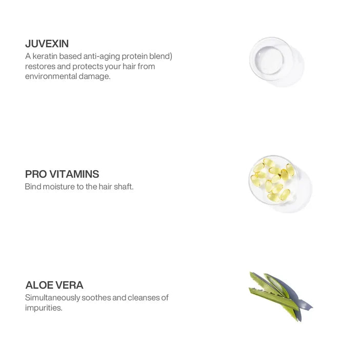 GK Hair Miami Bombshell ingredients: Juvexin keratin protein blend, Pro Vitamins that bind moisture, and soothing Aloe Vera