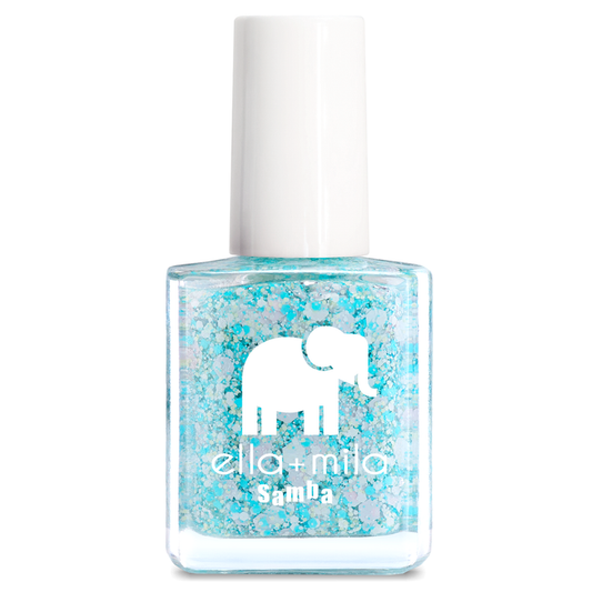 Misty Rain light blue confetti glitter nail polish bottle – ella+mila