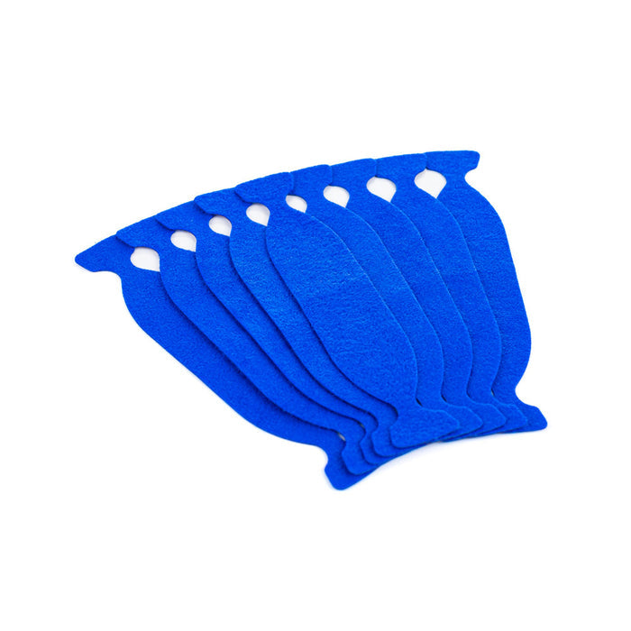 Justin Pate Enterprise Monkey Strips Blue on a white background.