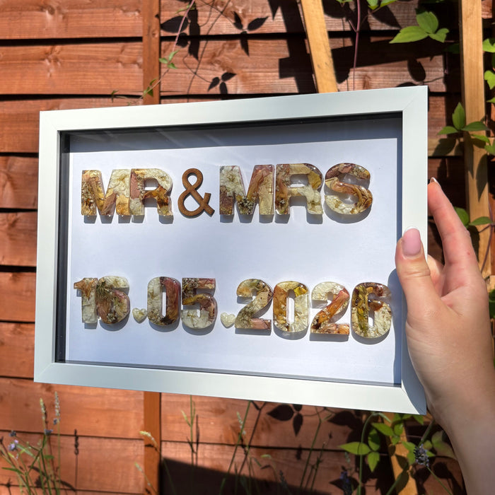 Mr & Mrs Anniversary Date Frame - White A4