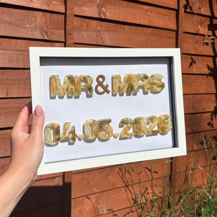 Mr & Mrs Anniversary Date Frame - White A4