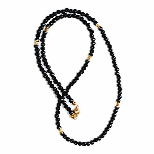 Natural Black Onyx and 9k gold spacer beads necklacelack Onyx Necklace for Inner Strength
Unleash your inner power with our handcrafted Black Onyx Necklace, a symbol of strength, persistence, and focus. Onyx is renownBeaded NecklaceT.M.JTheodore Men's JewelryNatural Black Onyx
