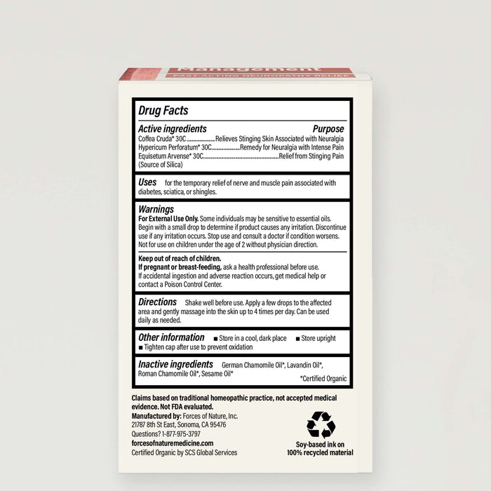Drug facts label showing active ingredients, uses, warnings, directions, and inactive ingredients