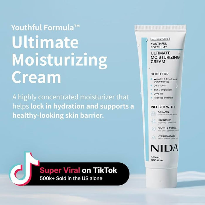 NIDA Youthful Formula Ultimate Moisturizing Cream 100ml كريم نيدا المرطب الفائق بتركيبة الشباب - Princess Cosmetics Qatar