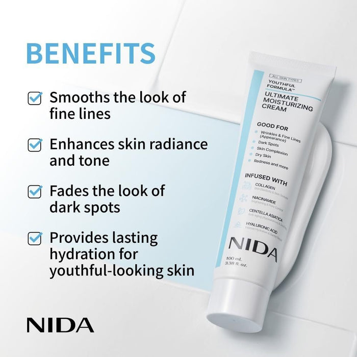 NIDA Youthful Formula Ultimate Moisturizing Cream 100ml كريم نيدا المرطب الفائق بتركيبة الشباب - Princess Cosmetics Qatar