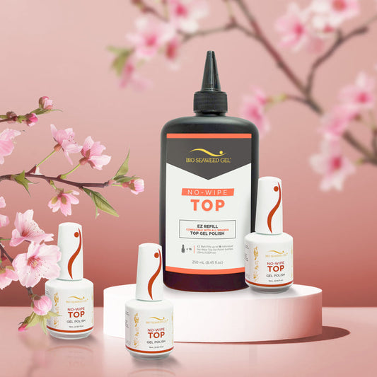 No - Wipe Top Gel Polish EZ Refill Kit - Bio Seaweed Gel USA