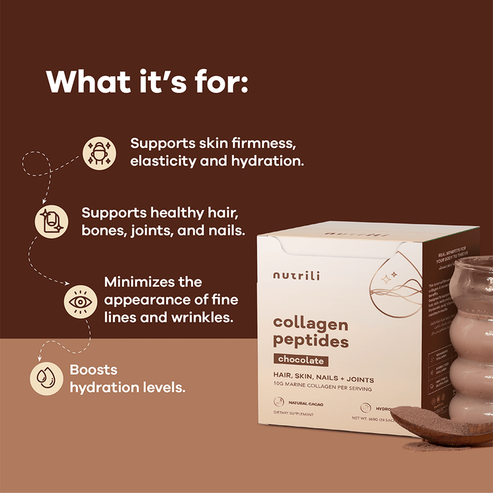 Nutrili Marine Collagen Peptides 24 servings Chocolate - Beauty Tribe
