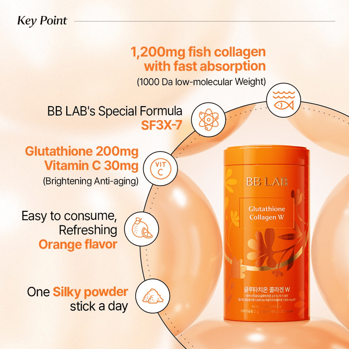 Nutrione BB LAB Glutathione Collagen W (2g x 30 Sticks) نيوتريون بي بي لاب جلوتاثيون كولاجين دبليو - Princess Cosmetics Qatar