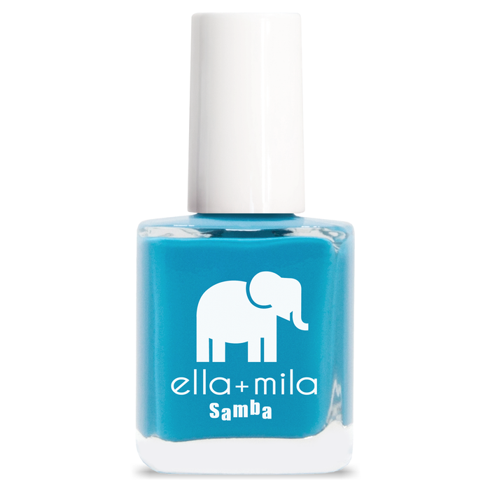 Ocean Air neon blue nail polish bottle – ella+mila