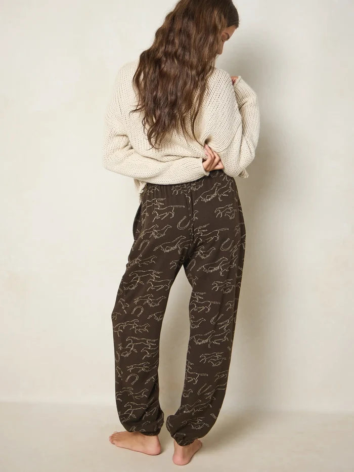 Old School Cotton Jogger Pants - Western Wild Chocolate-view 6