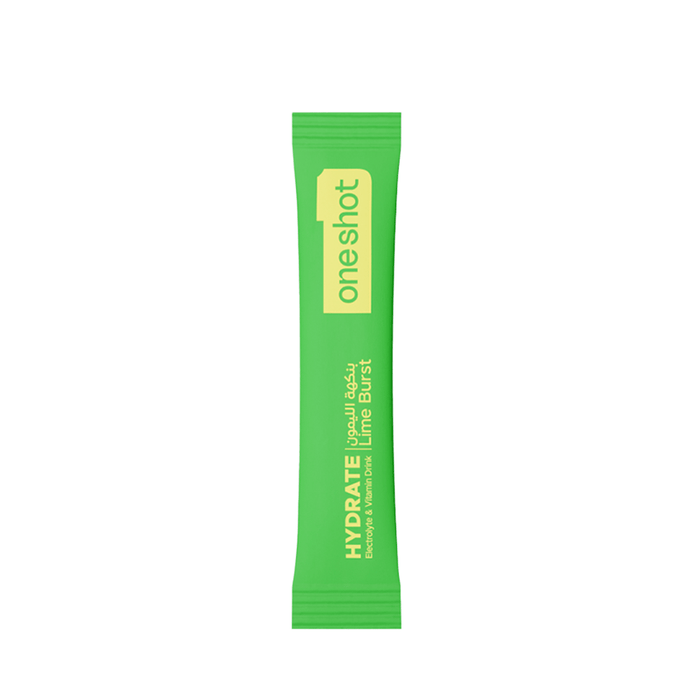 Oneshot Hydrate Electrolyte & Vitamin Drink Mix Lime Burst (14 Sticks) - Beauty Tribe