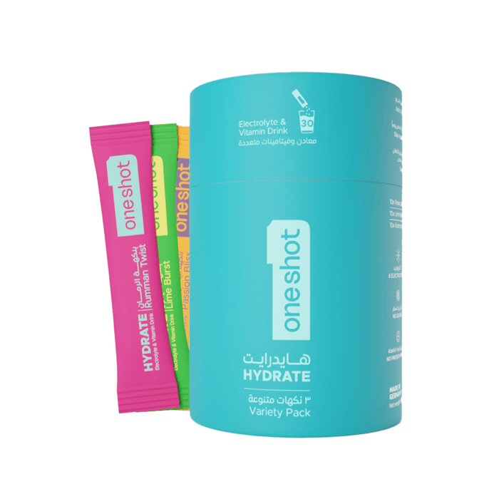 Oneshot Hydrate Electrolyte & Vitamin Drink Mix Variety Pack (30 Sticks) - Beauty Tribe