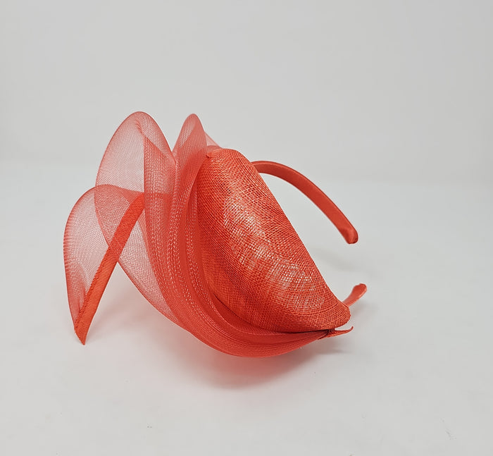 Orange Mesh Stacked Net Hairband Fascinator