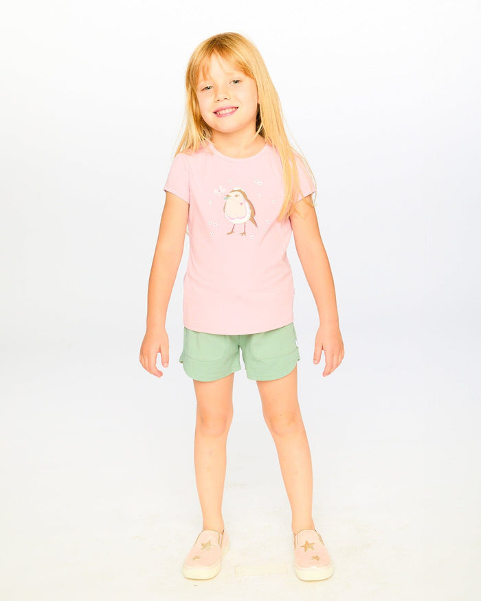 Organic Cotton Jersey Shorts Sage Green-2