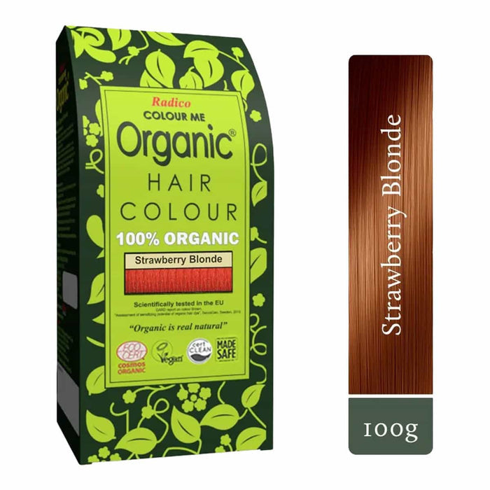 Organic Hair Colour package with green and brown design, featuring 'Radico Colour Me Organic' brand.