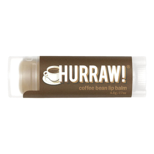 Tube of coffee bean organic lip balm.