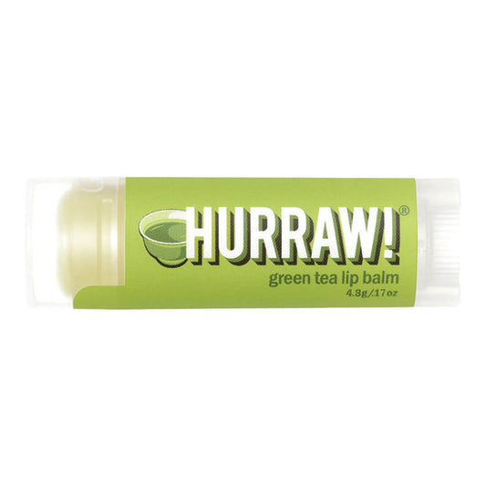 Tube of green tea organic lip balm.