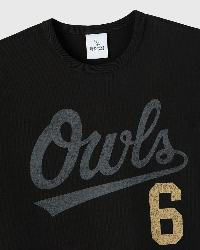 Owls Script Tee - Black