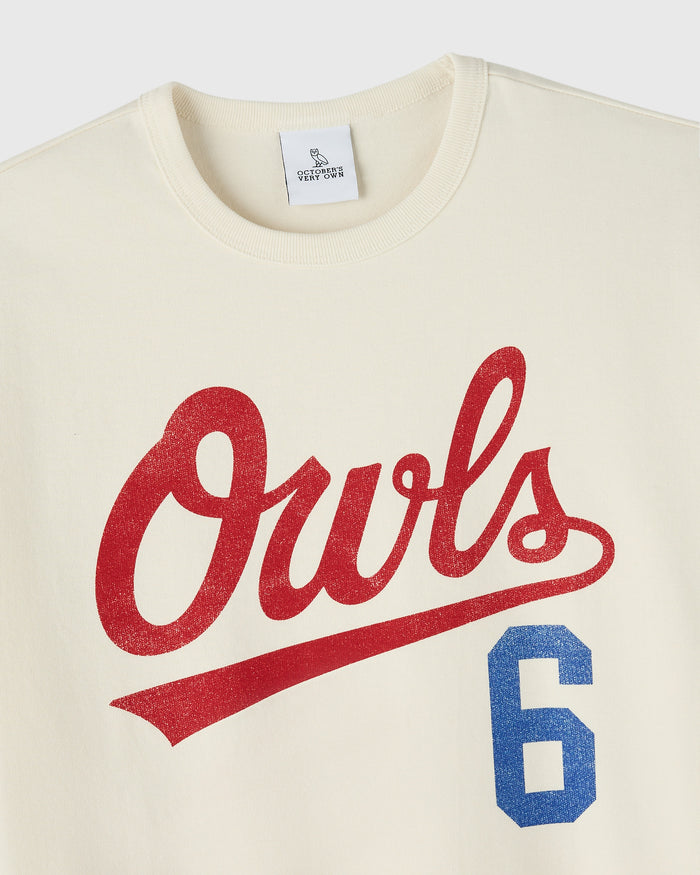 Owls Script Tee - Cream