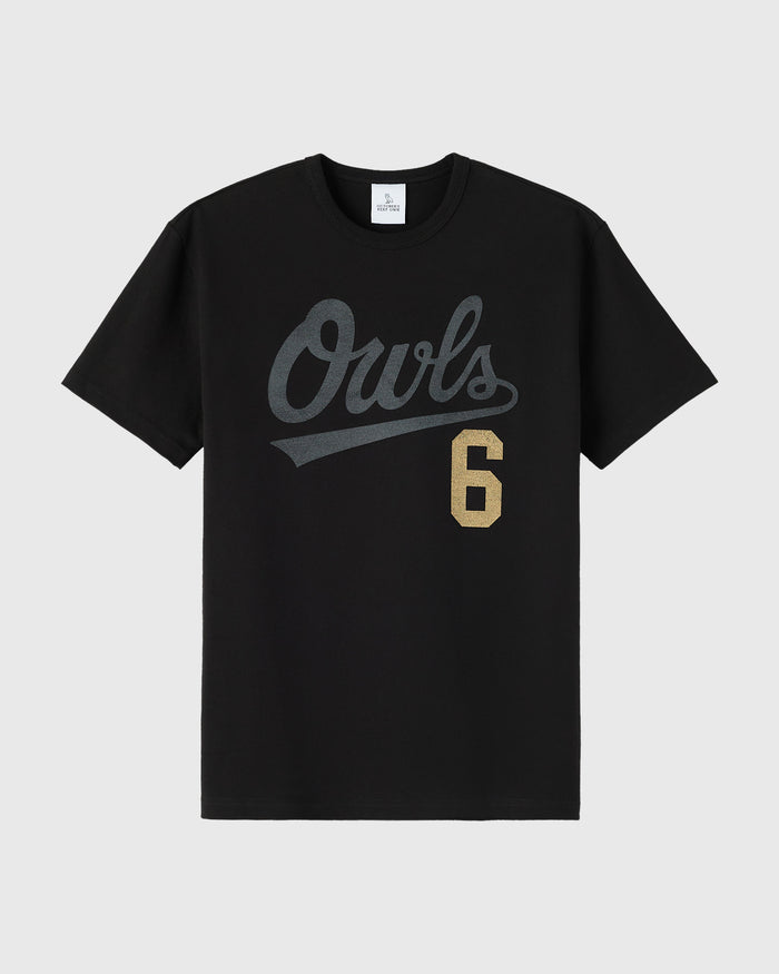 Owls Script Tee - Black