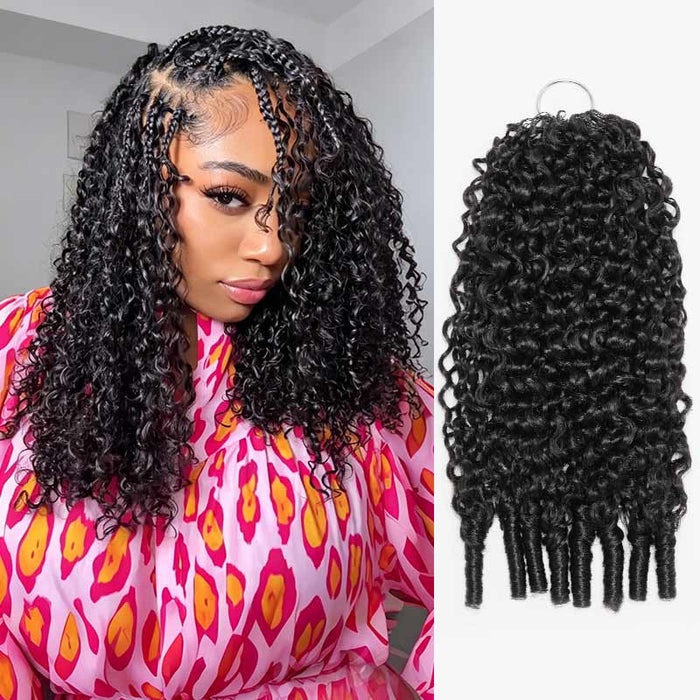 P3G5|QVR All Textures Natural Black Feather Crochet Human Hair 5 Packs 20-24 inches