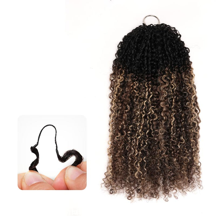 P3G5|Sun-Kissed Blonde Mixed Highlights Burmese Kinky Curly Feather Crochet Human Hair