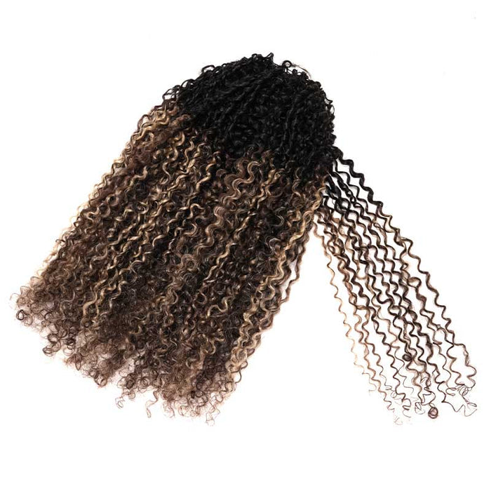 P3G5|Sun-Kissed Blonde Mixed Highlights Burmese Kinky Curly Feather Crochet Human Hair