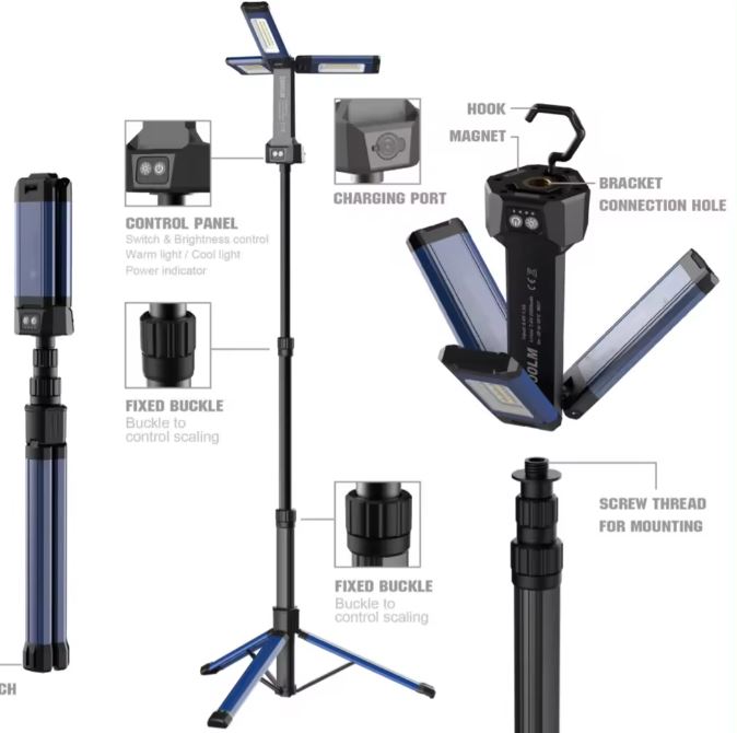 Palms Foldable Wireless Tripod Light with 360 Degree Rotatable Heads - Palms Fashion Inc.