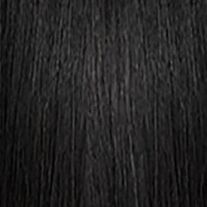 SENSATIONNEL 4x5 closure straight wig 12 inch natural black smooth straight hair texture closeup