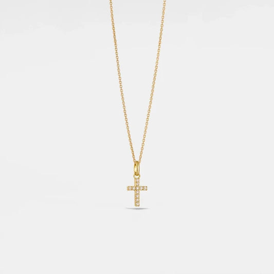Perimade Gold CZ Cross Necklace