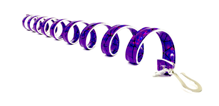 Ponytail Wrap – Dark Purple Holographic 12" Adjustable Holder side view