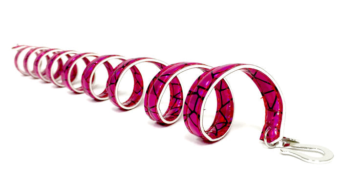 Ponytail Wrap – Holographic Hot Pink 12" Adjustable Holder side view
