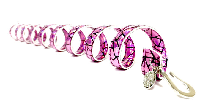 Ponytail Wrap – Holographic Pink 12" Adjustable Holder side view