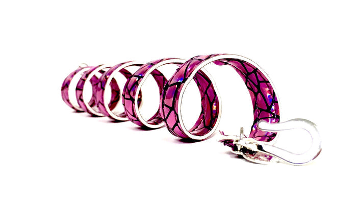 Ponytail Wrap - Holographic Pink Faux Leather Hair Twister side view