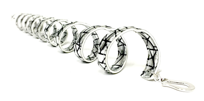 Ponytail Wrap – Holographic Silver 12" Adjustable Holder side view