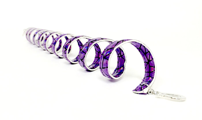 Ponytail Wrap – Purple Holographic 12" Adjustable Holder side view