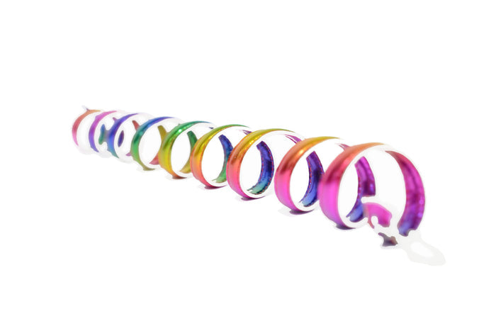Ponytail Wrap - 12" Unicorn Rainbow Leather Vibrant Hair Accessory side view
