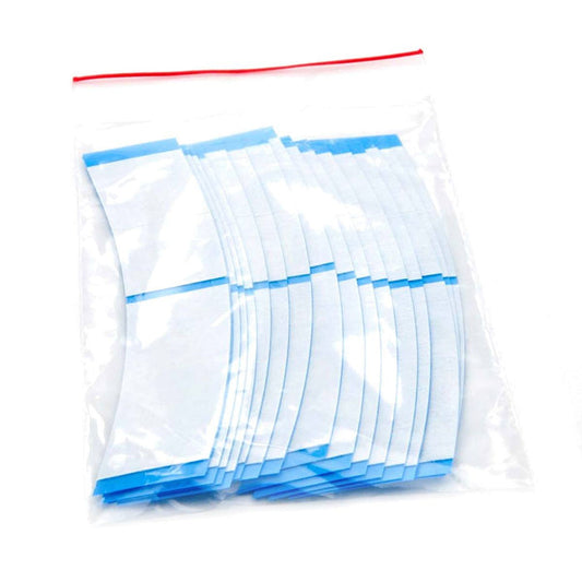 Perfect Locks Proflex Mini Tape Tabs in white, ideal for packaging hair extensions or Remy hair extensions.
