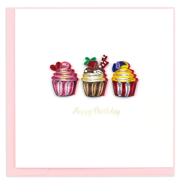 QUILLING CARD - Birthday Cupcakes
