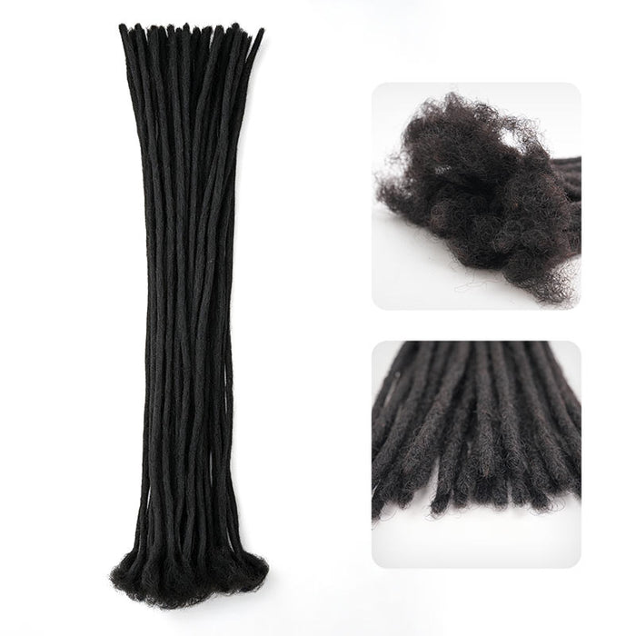 QVR 0.4cm Handmade Thin Micro Locs Human Hair Dreadlock Extensions for Women