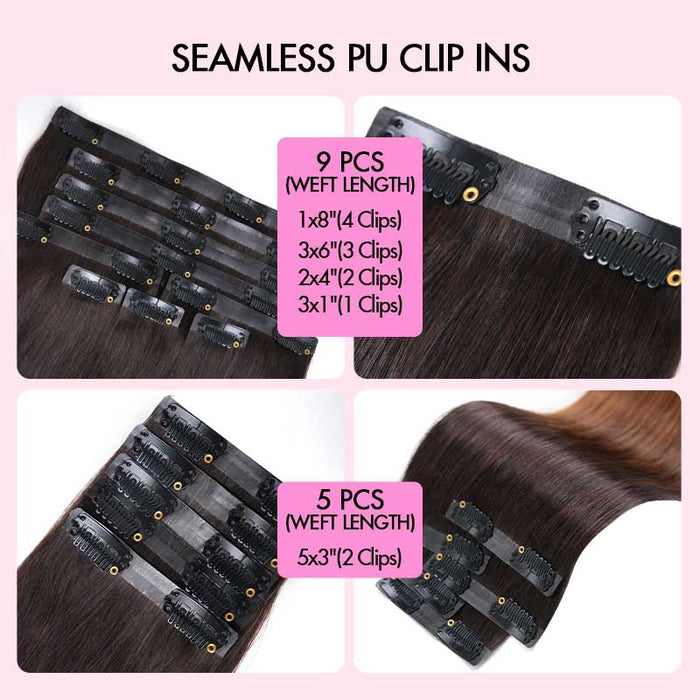 qvr clip in hair extensions human hair clip ins ombre brown for black women protective hairstyle