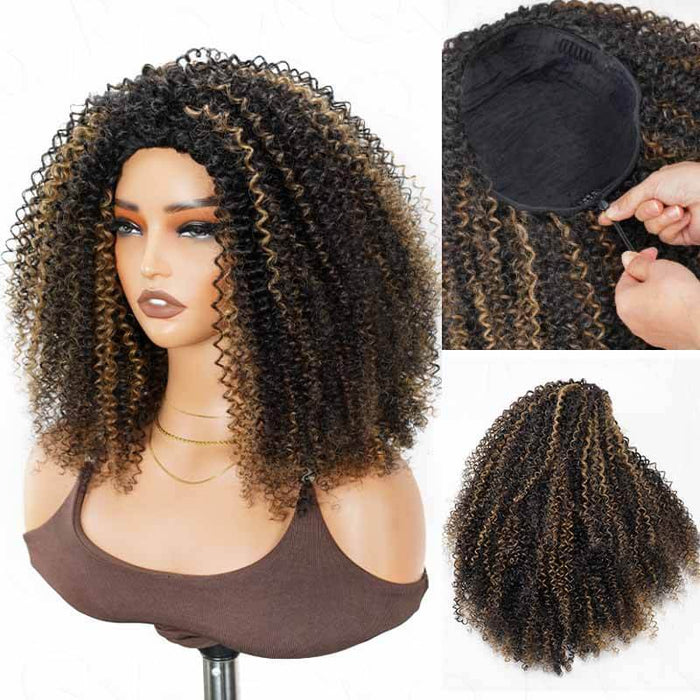 blonde highlighted human hair wigs, half wig desgin