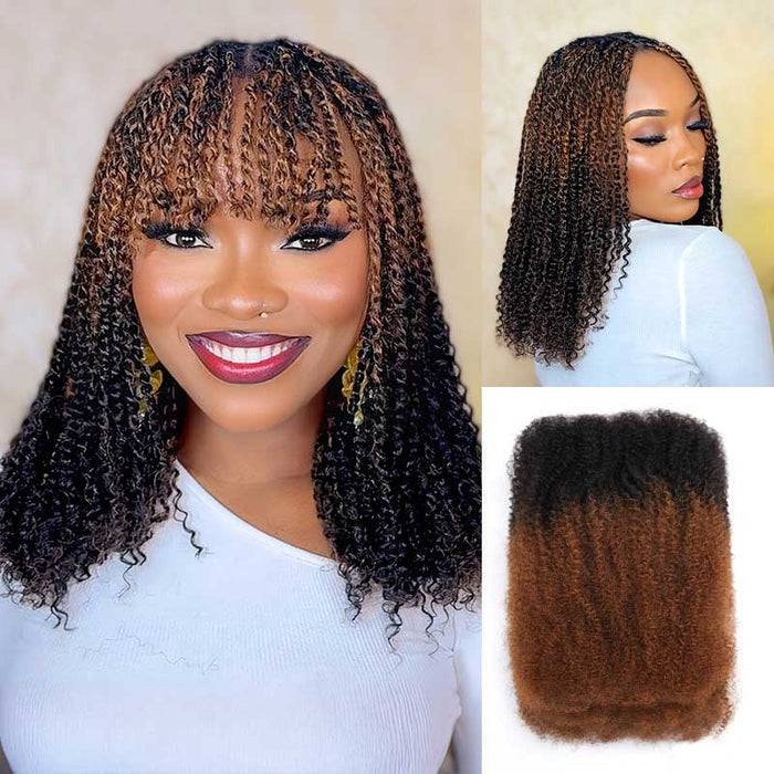 QVR Ombre Afro Kinky Bulk Braids Hair Extensions for Passion Twists & Locs