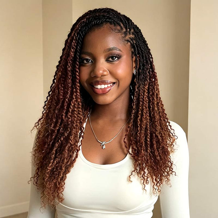 QVR Ombre Afro Kinky Bulk Braids Hair Extensions for Passion Twists & Locs