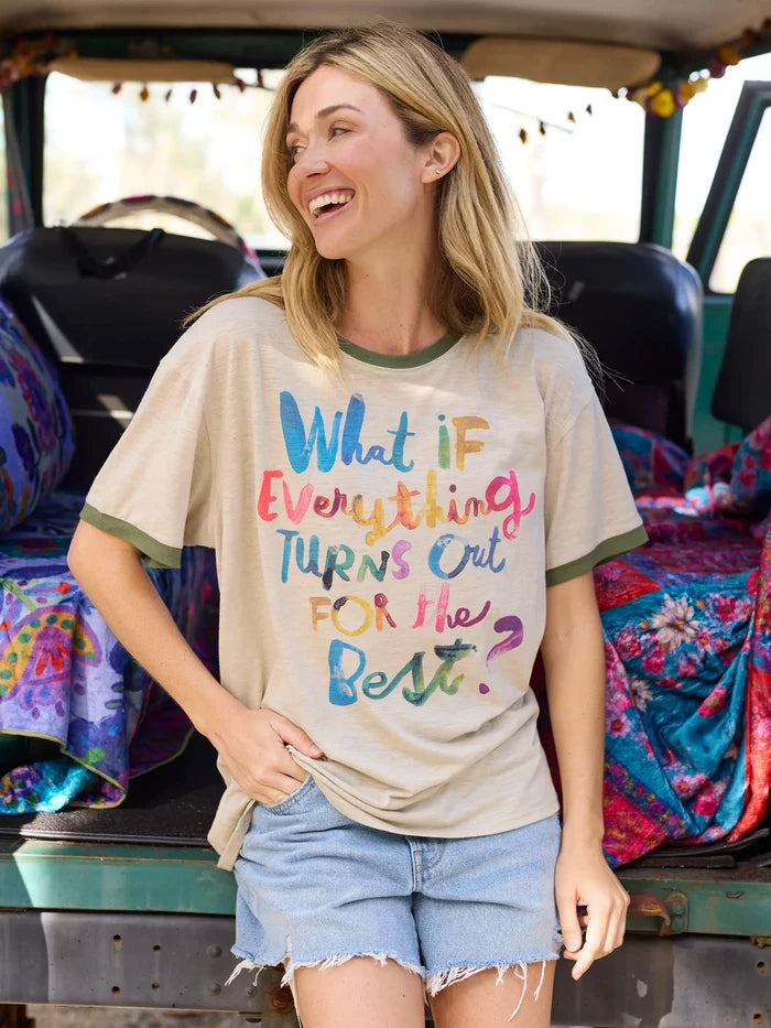 Ringer Oversized Tee Shirt - For The Best-view 1
