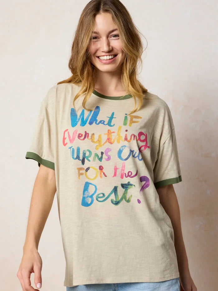 Ringer Oversized Tee Shirt - For The Best-view 2